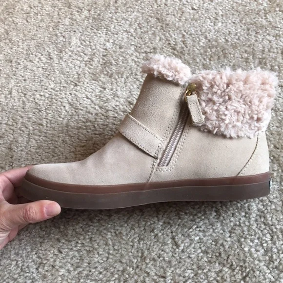 Cole Haan Nantucket Cozy Ankle Boot buckle suede shoe shearling size 7.5 - Picture 8 of 10